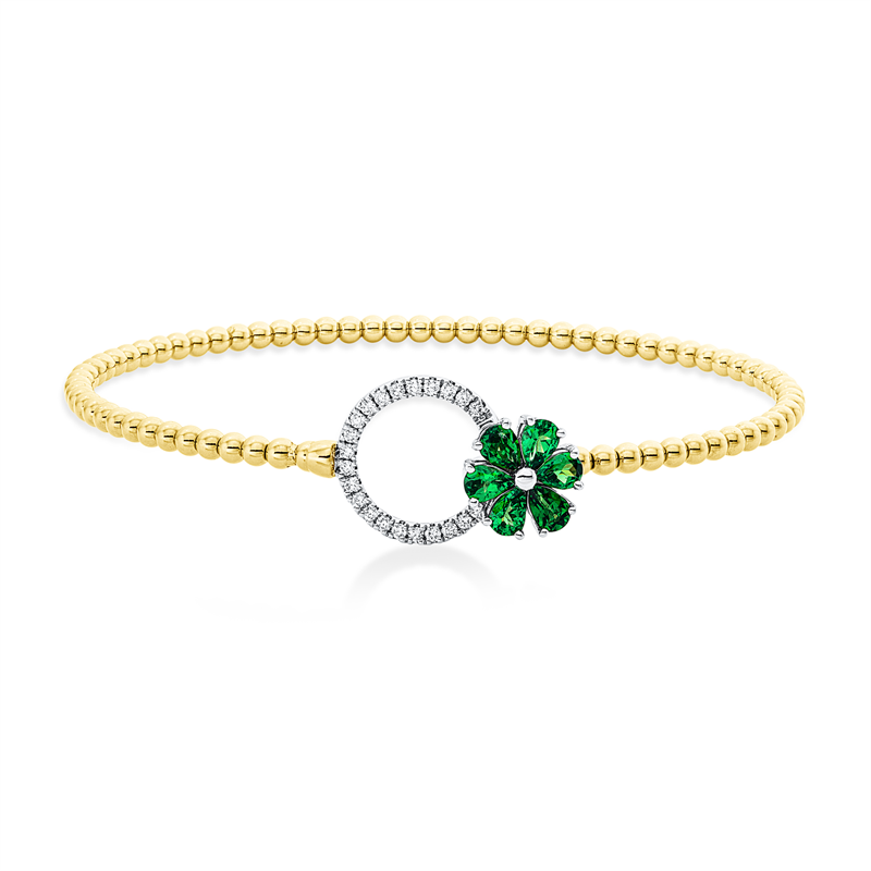 Farbstein Fashion Armreif Gelbgold / Weißgold 18kt 0,17ct