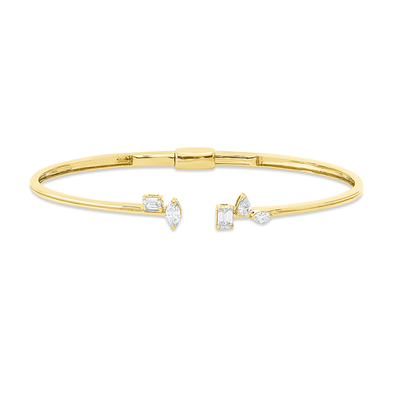 Baguette Armreif Gelbgold 18kt 0,6ct