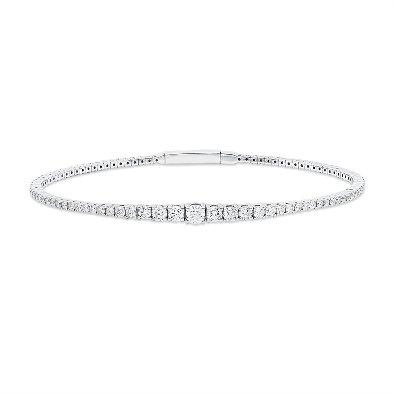 Mehrfachsteinbesatz Armreif Weißgold 18kt 2,17ct