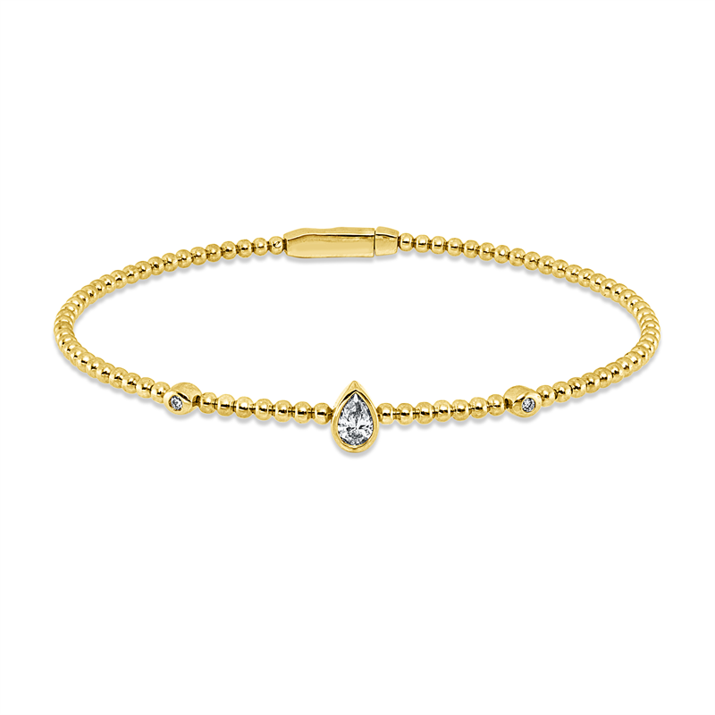 Solitaire mit Besatz Armreif Gelbgold 18kt 0,25ct