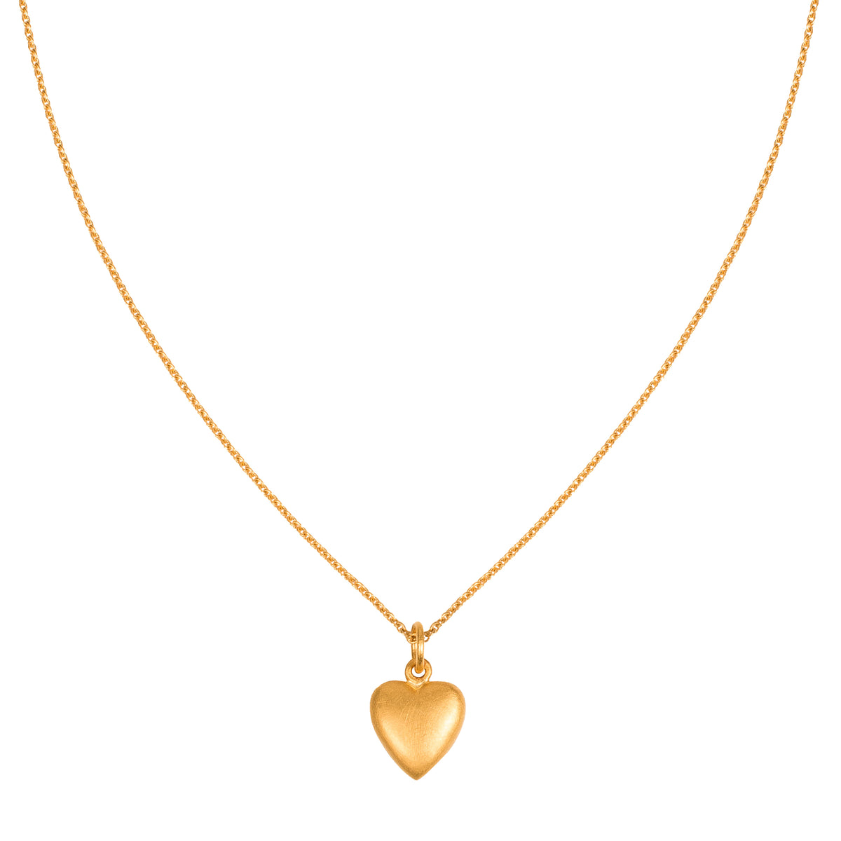 With Love Halskette aus Gelbgold mit Herz-Anhänger aus 24 Karat Gold.