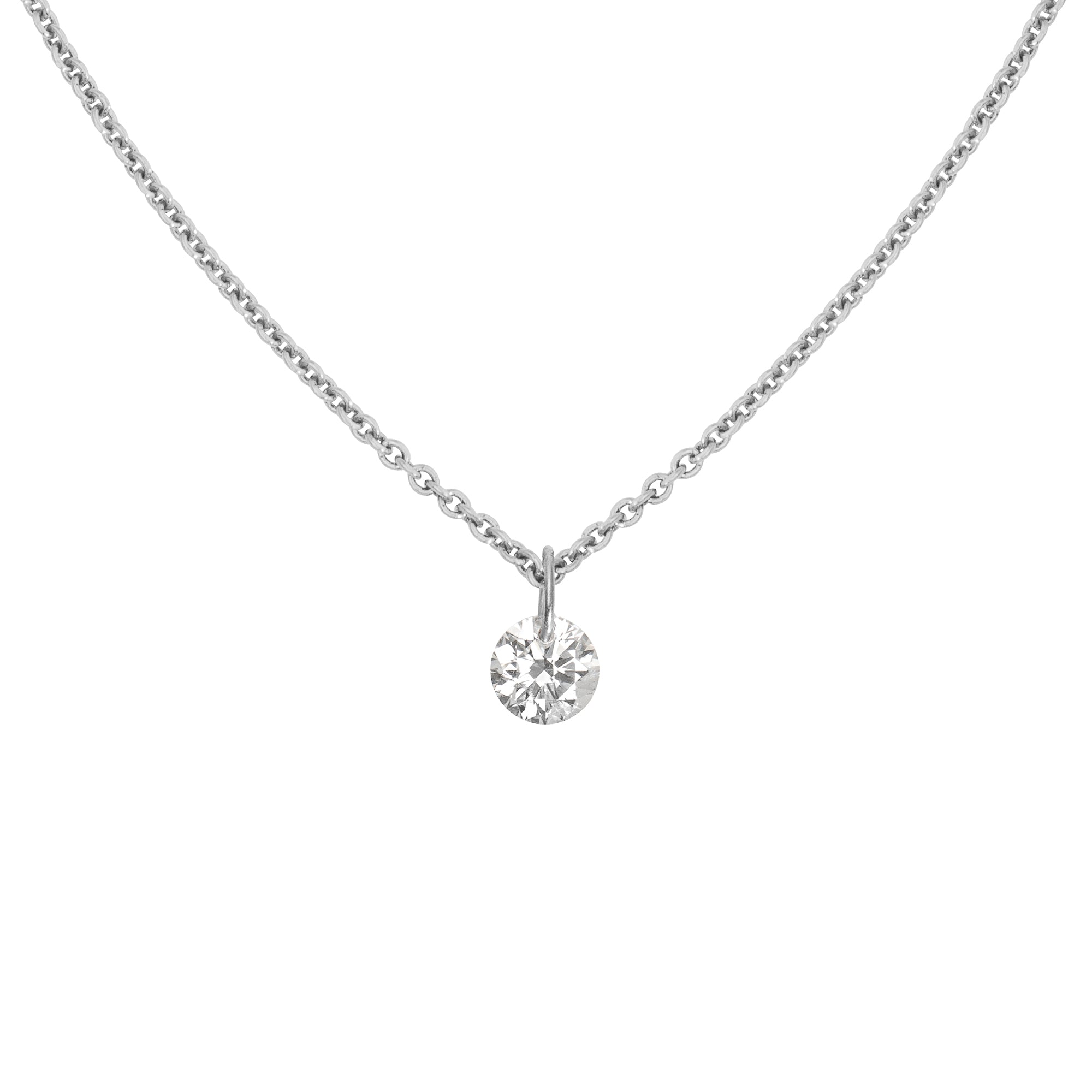 Diamond Solitär Weißgold Halskette