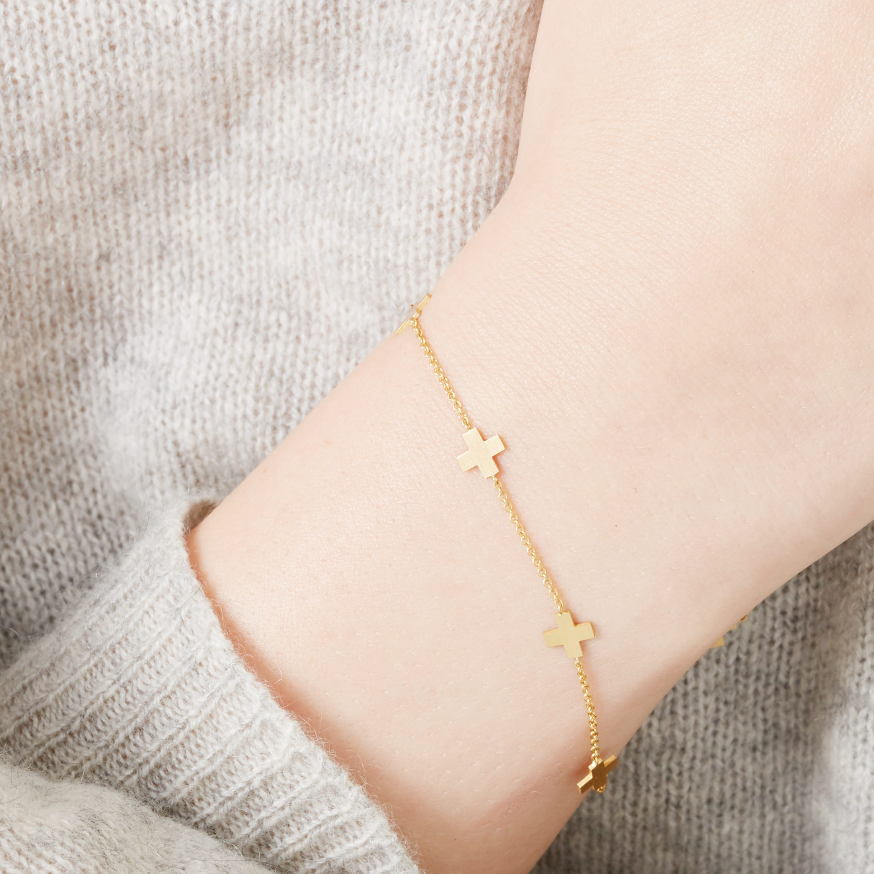 Kreuz Armband pure gold 24kt/18kt